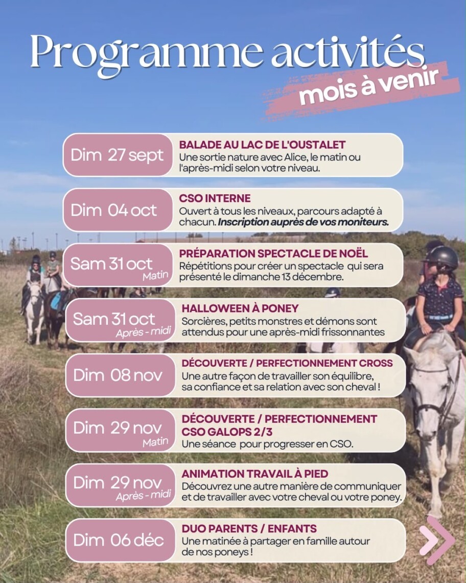 Exemple de programme des activités du club